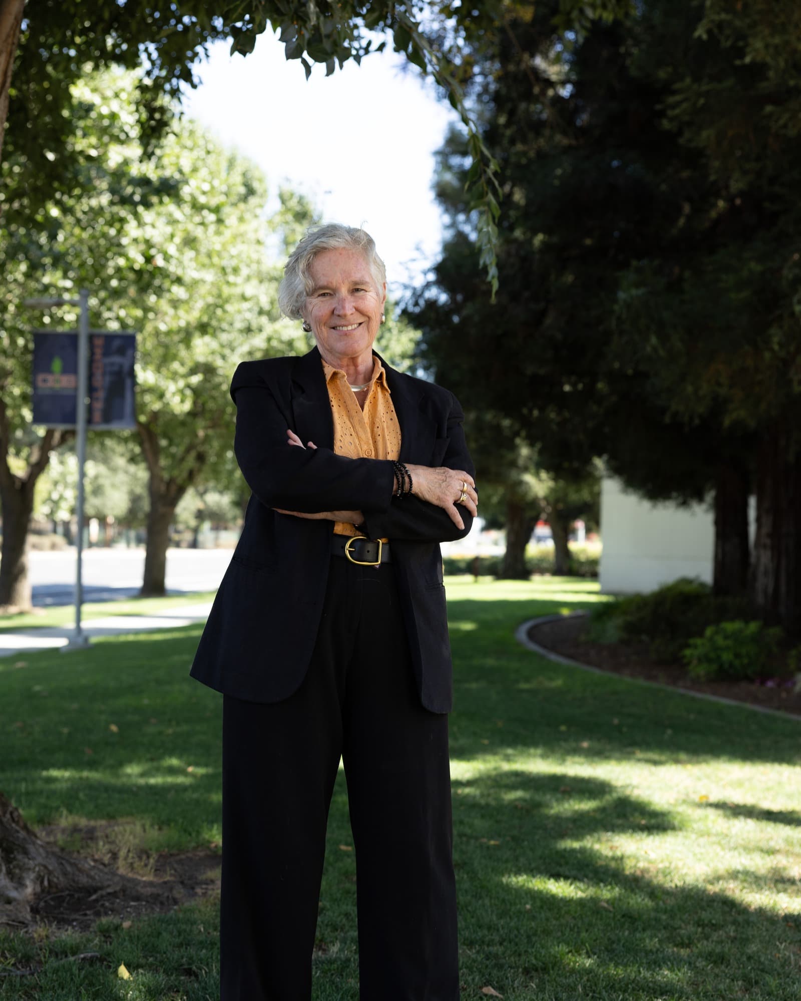 Kristina Roper smiling on the College of the Sequoias campus